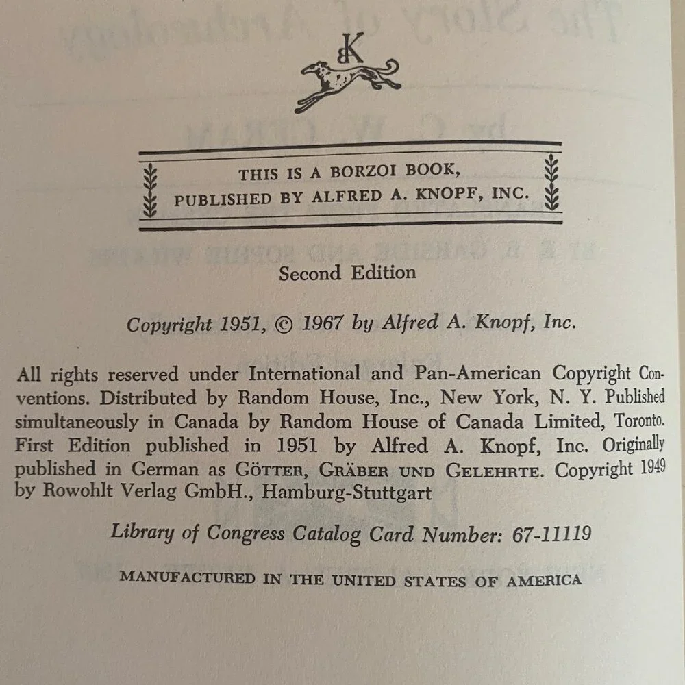 Vintage Gods Graves & Scholars Archaeology History Knoff C. W. Cream Book - Picture 5 of 11